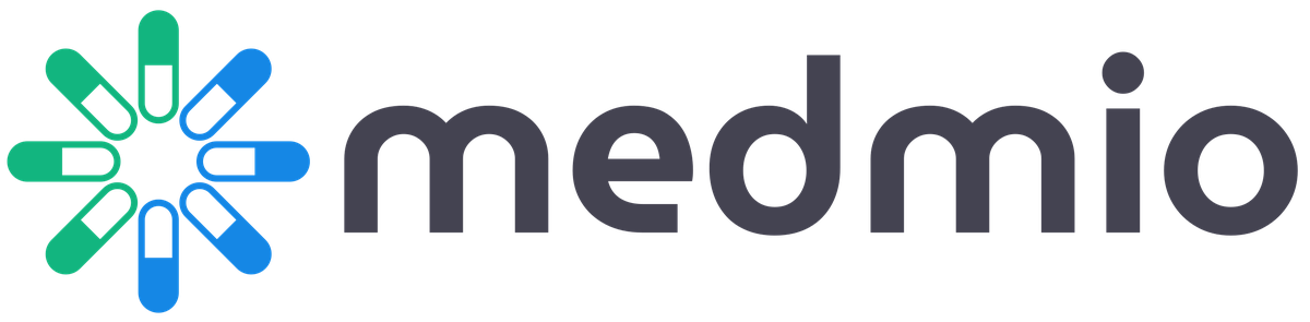 Medmio logo, dark wordmark for light backgrounds